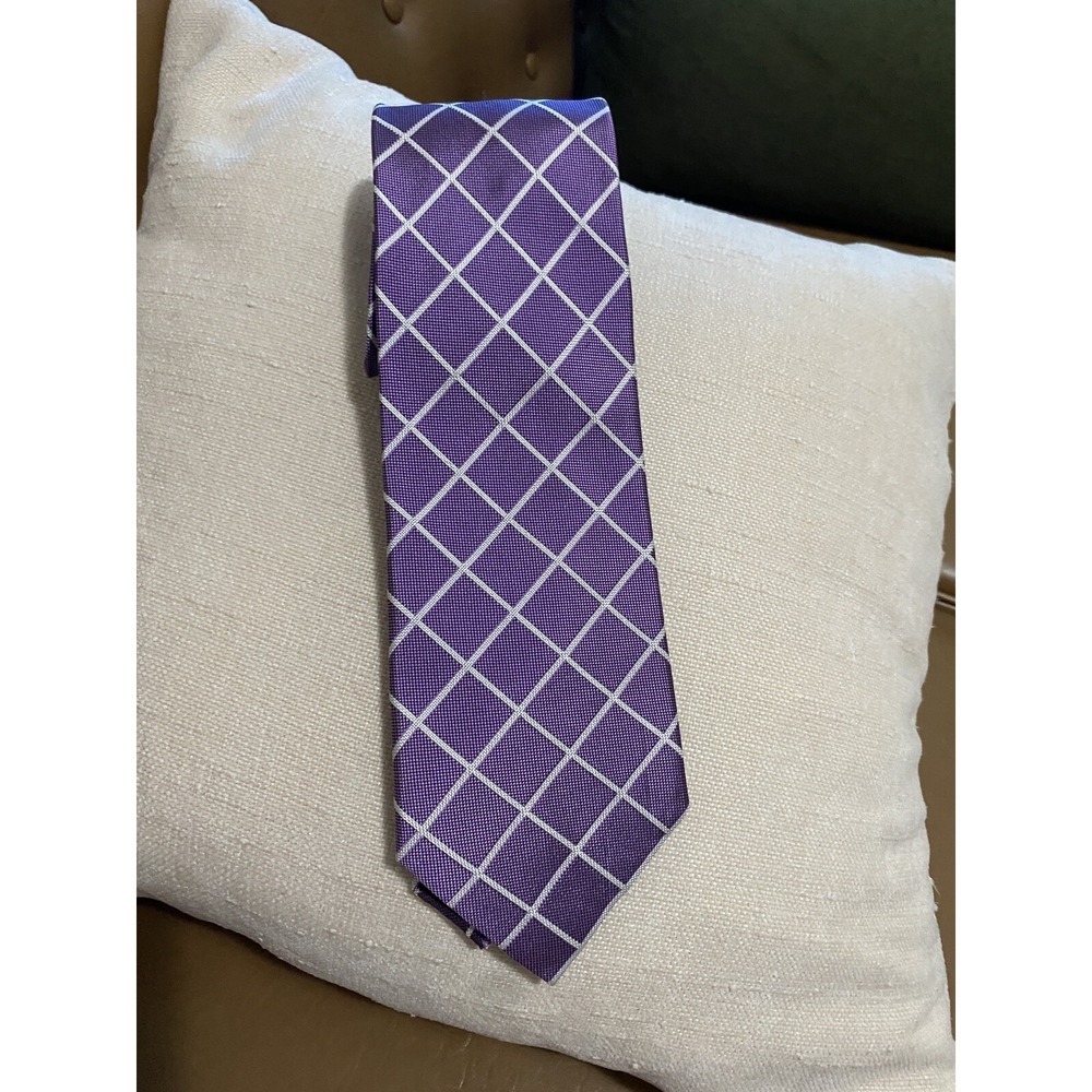 JOS A BANK Executive Collection 100% Silk Tie Silver/Purple Formal Dress‎ Tie - Picture 2 of 8